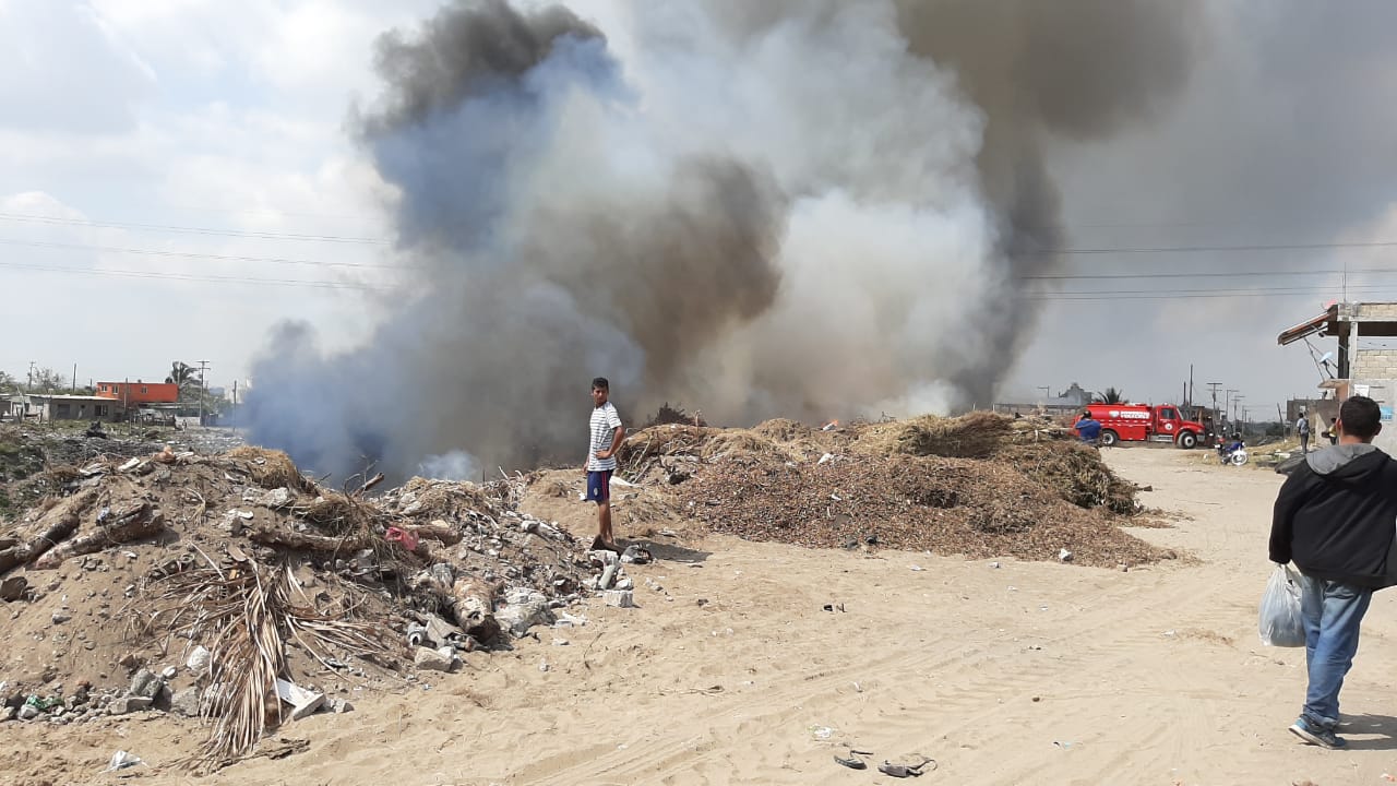 Se incendió tiradero a cielo abierto en Veracruz puerto