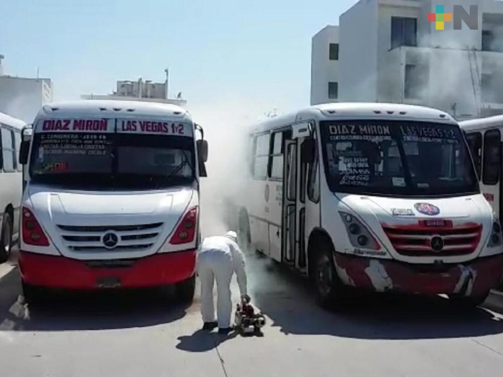 Inician sanitización de unidades del transporte público de Veracruz-Boca del Río