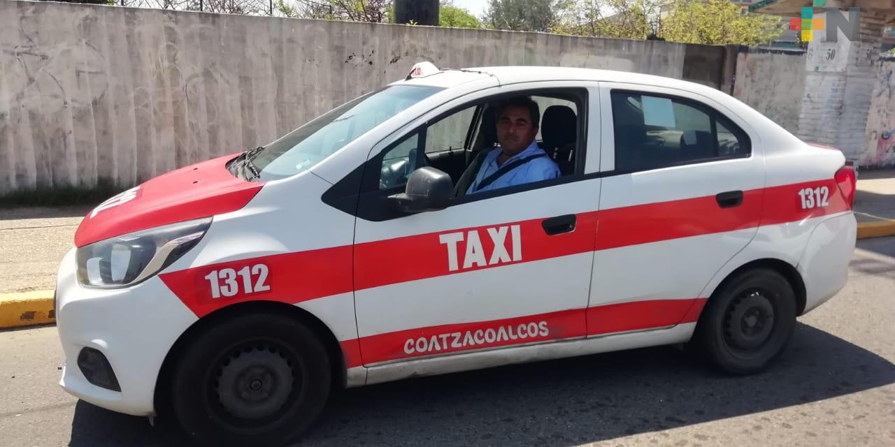 Taxistas de Coatzacoalcos reportan primeras afectaciones
