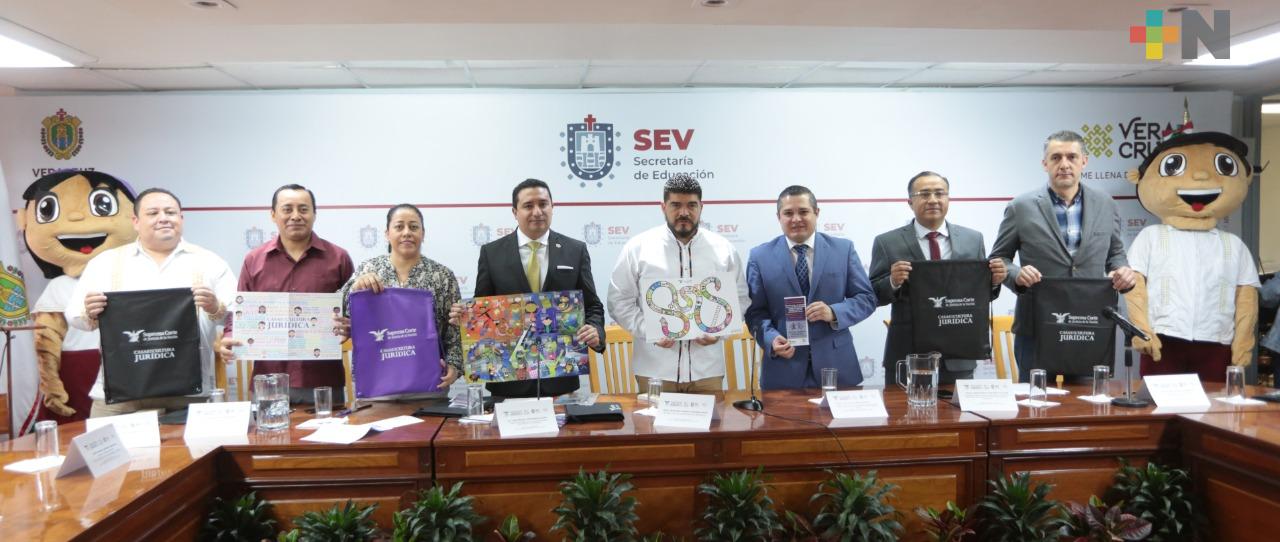 Presentan SEV y SCJN programa piloto “Cultura Jurídica y Educación, La Tarea de Todos”
