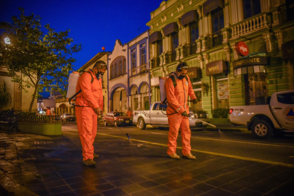 Realizó PC de Xalapa jornada de sanitización en espacios públicos