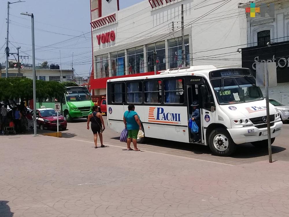Reforzarán medidas preventivas en Transporte Público de Martínez de la Torre