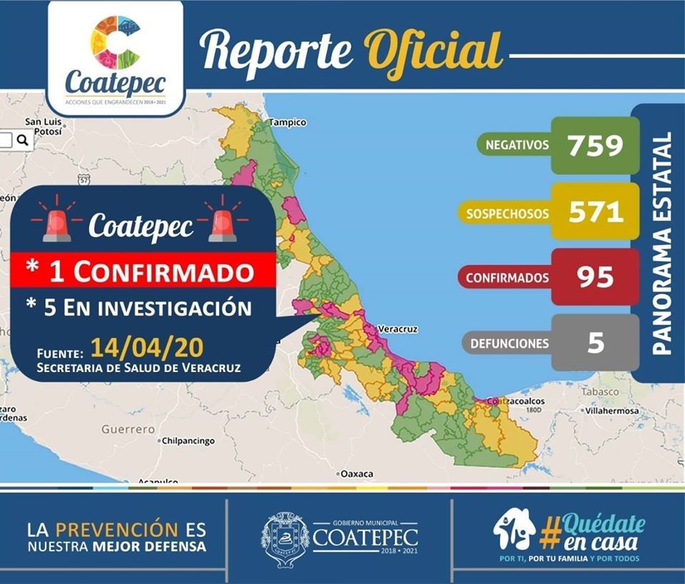 Confirmado primer caso de COVID-19 en Coatepec