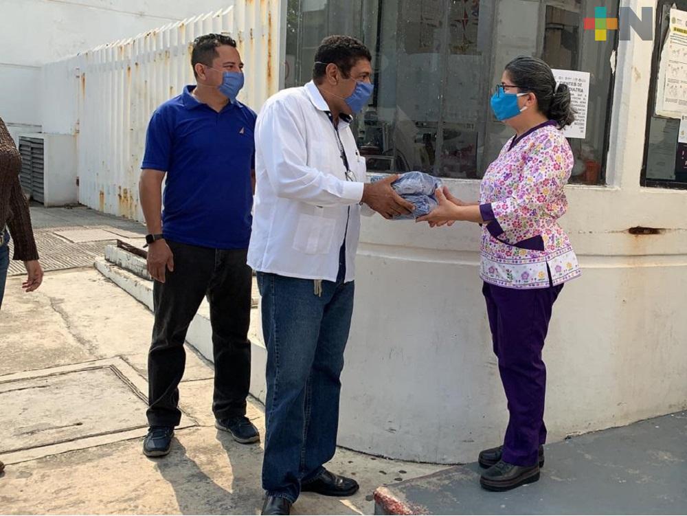 Cooperativa Nacional de Salud Puerto México, donó cubrebocas a hospitales de Coatzacoalcos