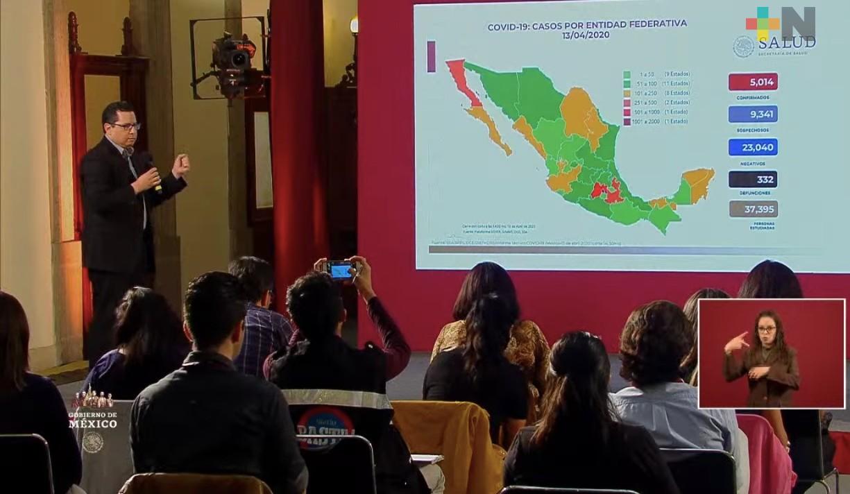 Suma México 5 mil 014 casos y 332 muertes por COVID-19