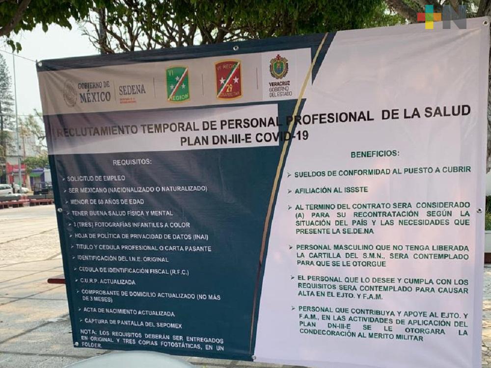 En Coatzacoalcos, instalan módulo de información del reclutamiento temporal de personal de la salud