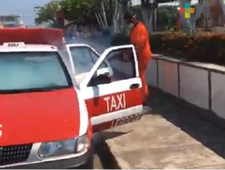 En Lerdo de Tejeda, continuarán sanitizando transporte, calles y avenidas