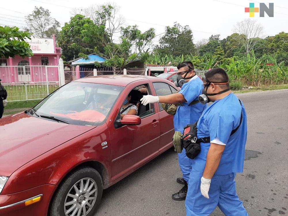 Filtros sanitarios en Misantla, evitan contagios de COVID-19