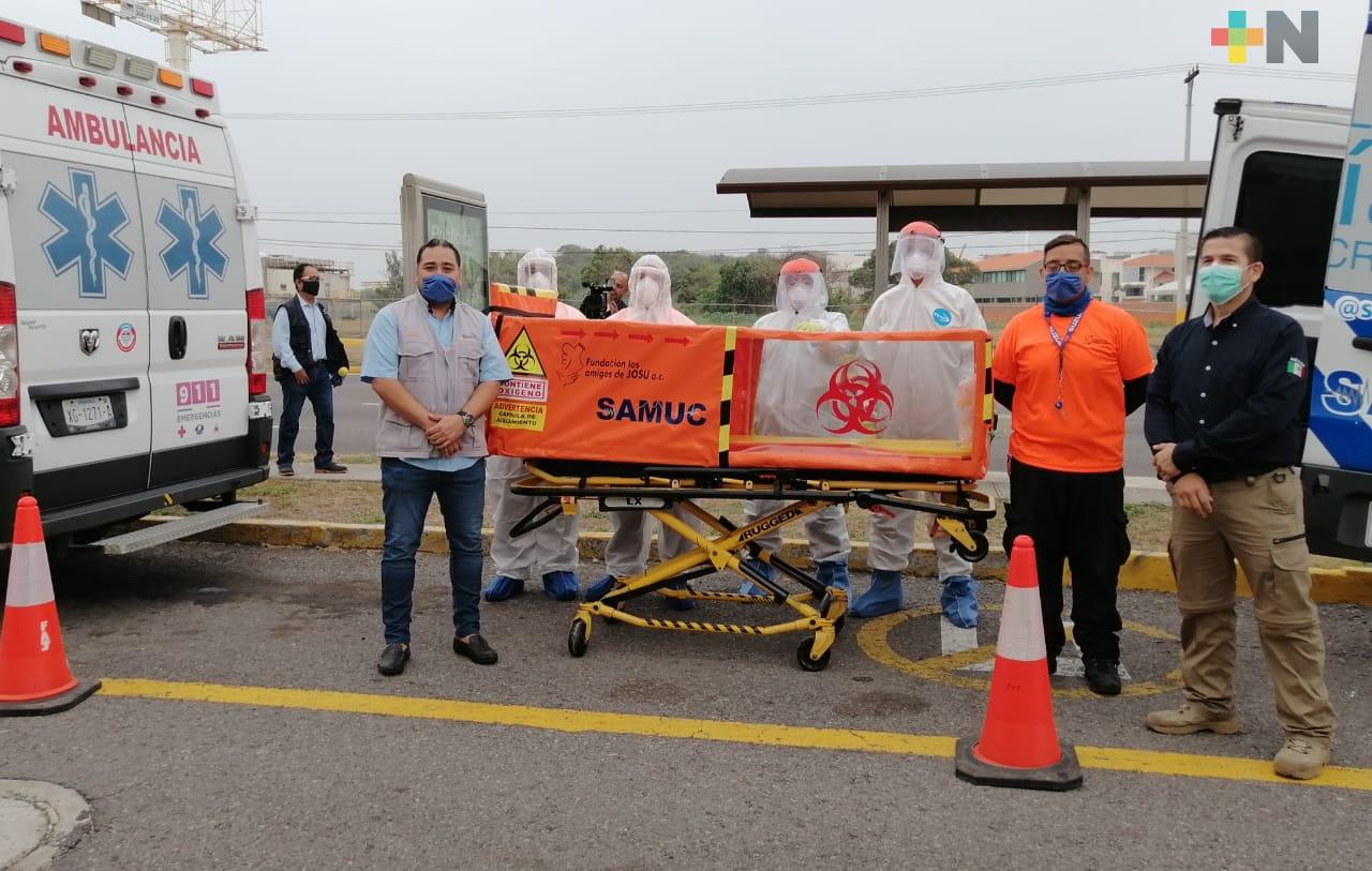 Fundación los amigos de Josu diseñó cápsula para pacientes de talla grande con COVID-19