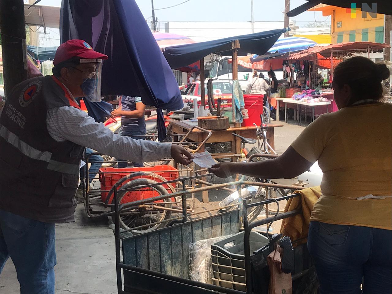 Refuerza PC operativos de patrullaje en mercados y comercios para evitar aglomeraciones ante COVID-19