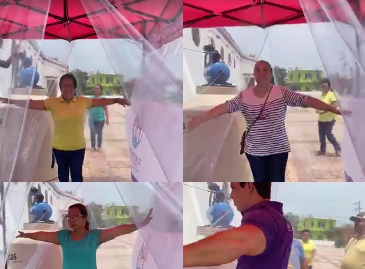 Instalaron tres módulos de sanitización en Tlacotalpan