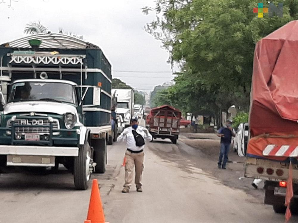 Instalan filtro sanitario en carretera Martínez-Tlapacoyan para evitar COVID-19