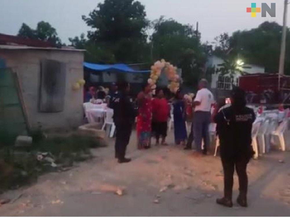 Mediante operativo, cancelan fiesta y pelea de gallos en Las Choapas