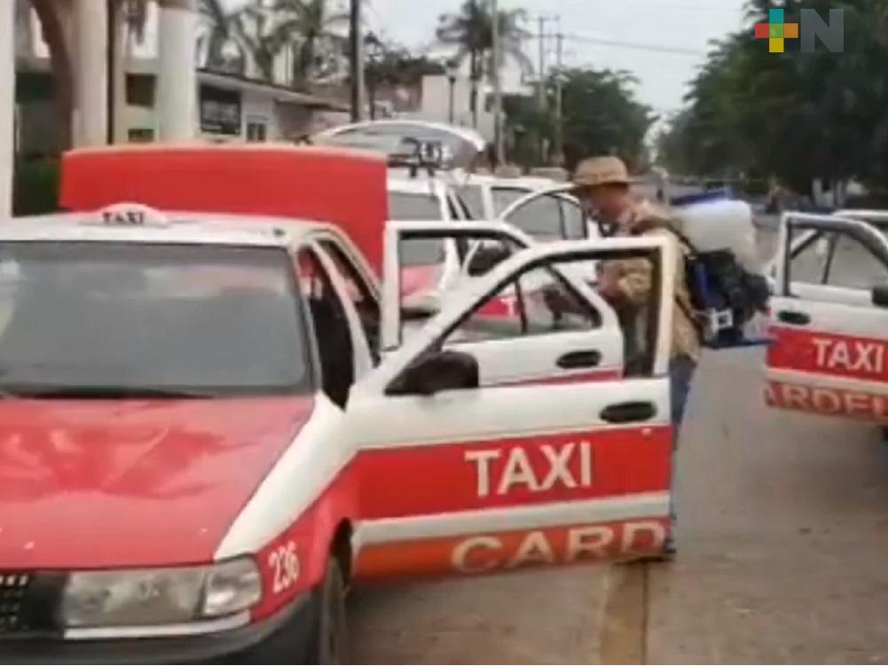 Para mantener cero casos de COVID-19, sanitizan  transporte público en La Antigua