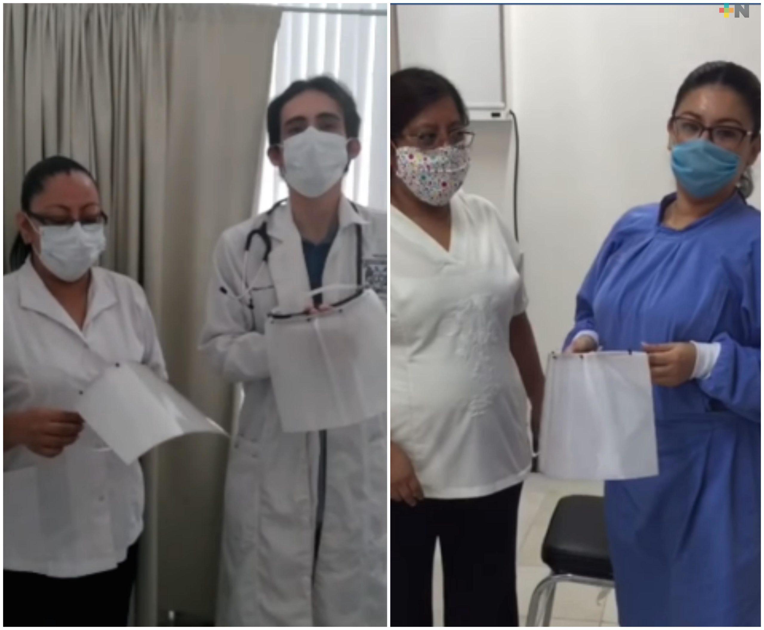 Personal médico y de enfermería agradecen a tecnológicos de Veracruz por material entregado