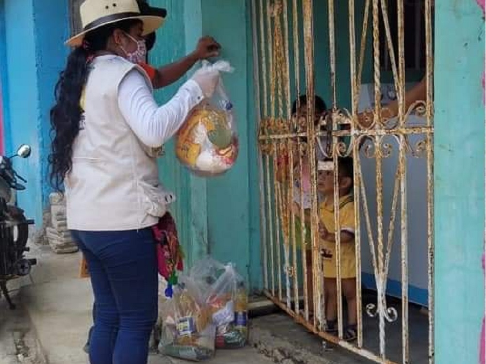 Por contingencia sanitaria, entregan despensas a familias de Santiago Tuxtla