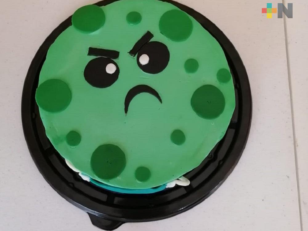 También en Xalapa venden pasteles con la figura del Coronavirus