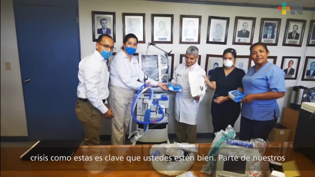 Tamsa dona equipo de protección a personal de salud de Veracruz