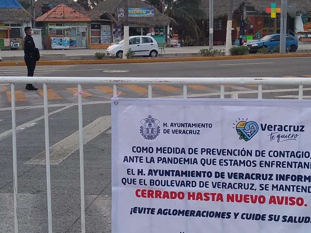 Cierran bulevar en la ciudad de Veracruz como medida preventiva