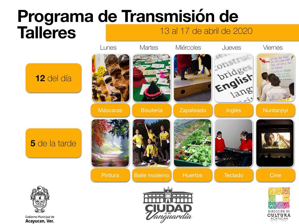 A través de redes sociales, Casa de Cultura de Acayucan ofrece diversos talleres