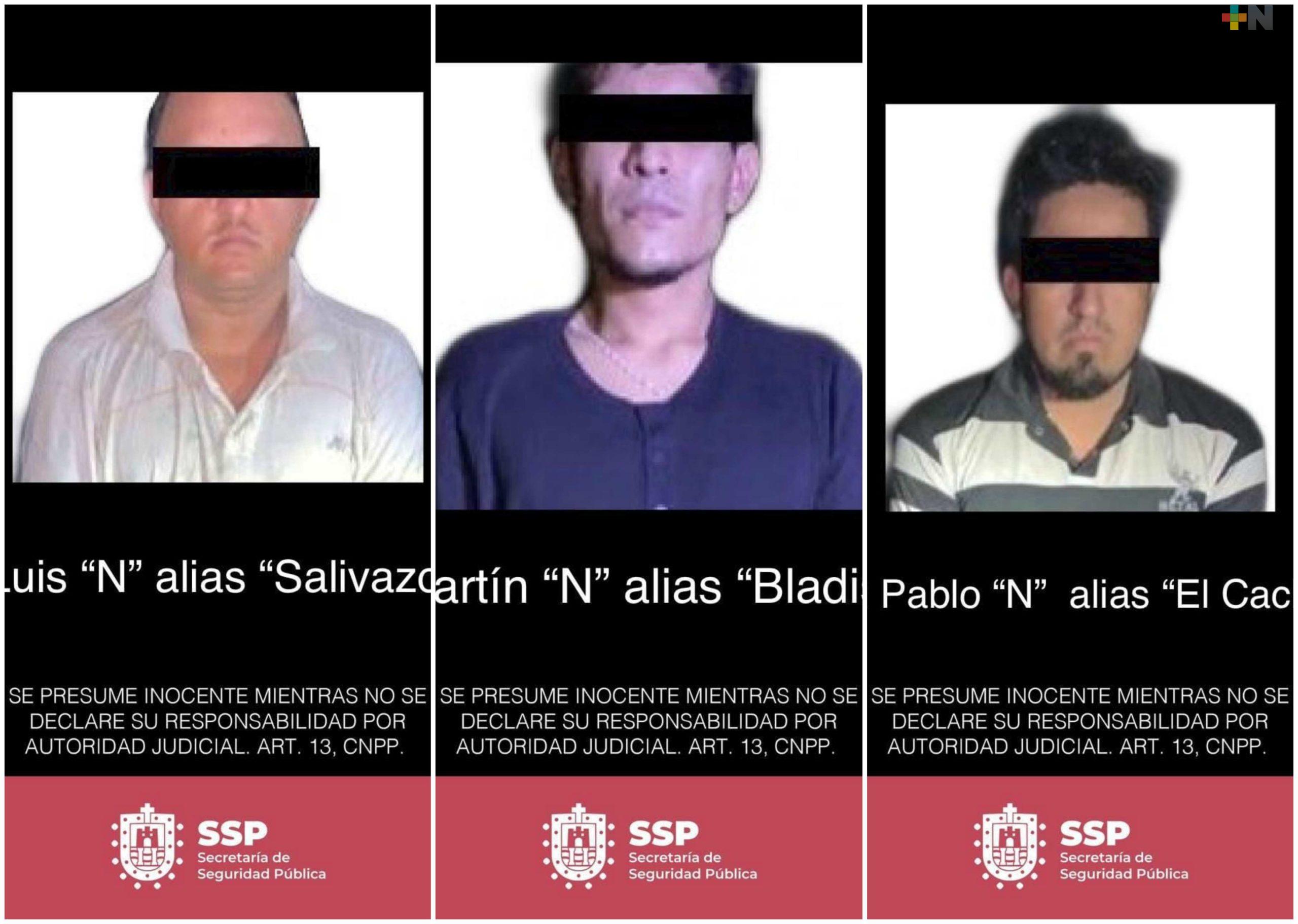 Detiene SSP a tres presuntos integrantes de célula delictiva, en Omealca