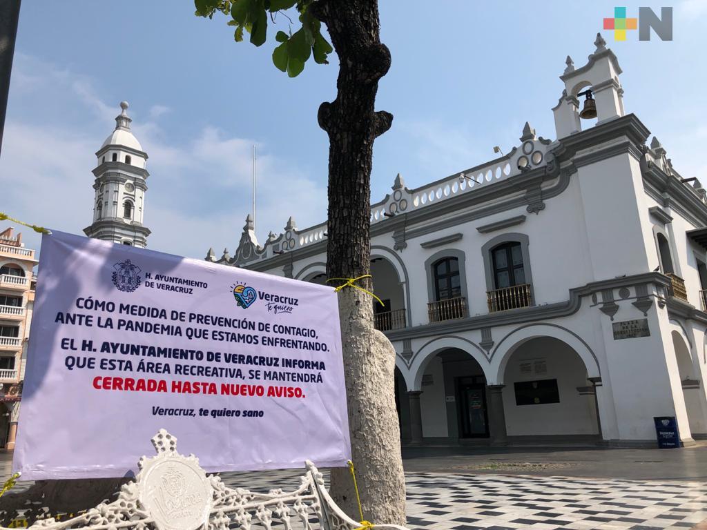 Cierran parques de ciudad de Veracruz, por Covid-19