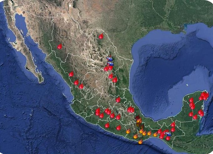 Hasta el momento hay 77 incendios forestales activos en el país: Conafor
