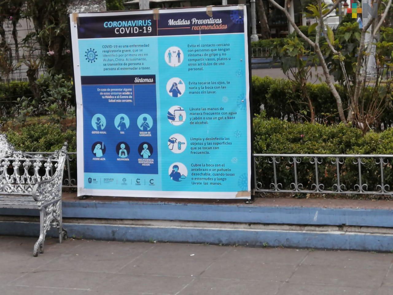 En Coatepec cerraron los parques y plazas públicas como medida ante la contingencia sanitaria