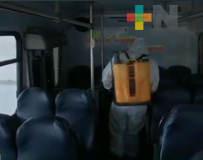 Transporte urbano de Xalapa también toma medidas sanitarias ante la contingencia