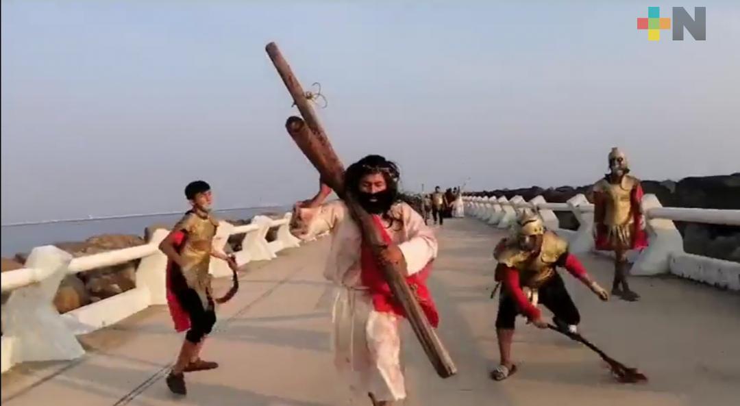 Realizaron viacrucis infantil en Villa Allende, Coatzacoalcos