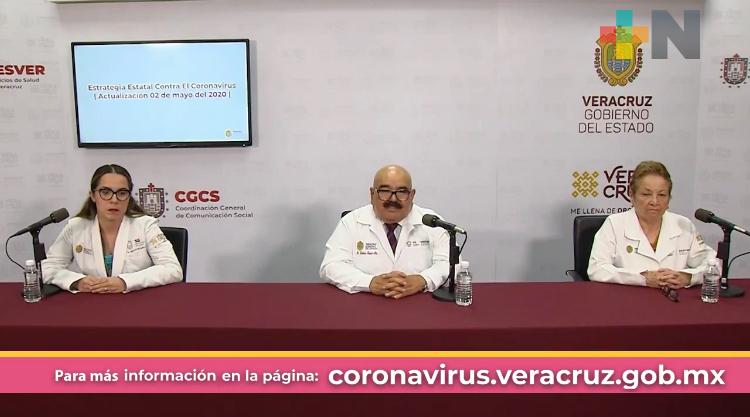 Suman 60 fallecidos por COVID-19 en el estado de Veracruz; positivos: 672