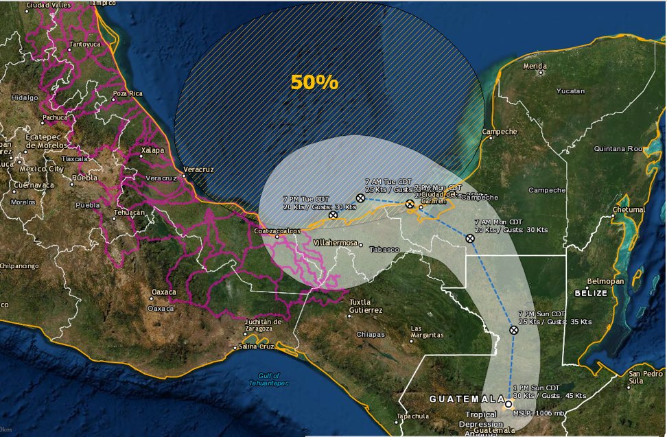 Emiten SPC recomendaciones por tormenta tropical «Amanda»