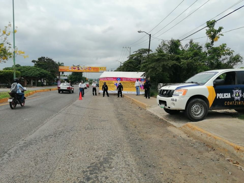 En Coatzintla colocan filtros sanitarios; tienen varios casos positivos de COVID-19