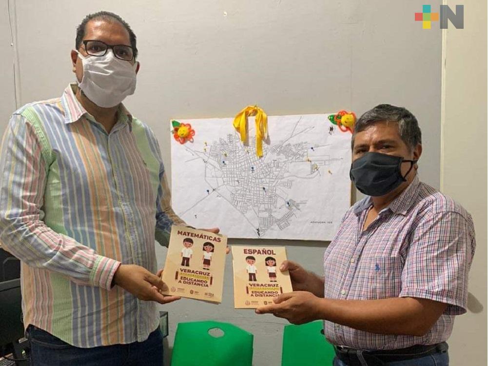 Continúa entrega de cuadernillos «Veracruz educando a distancia» en el sur de Veracruz