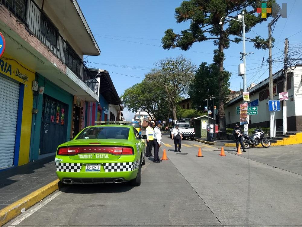 Vigila Tránsito del Estado,  cumplimiento de restricciones viales en  diversas ciudades de Veracruz