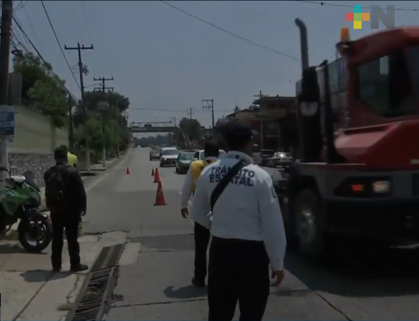 Instalan filtro sanitario vehicular en la entrada de Coatepec