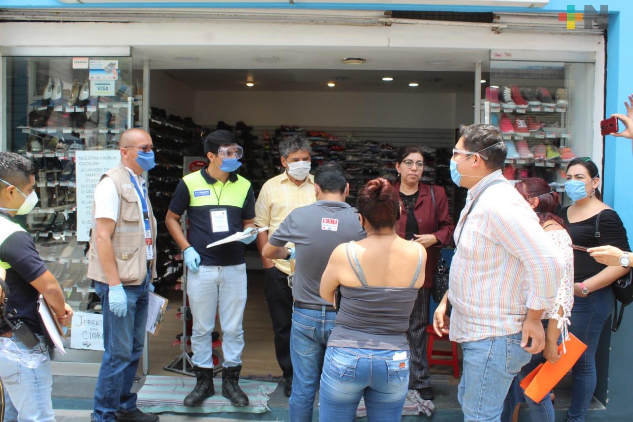 Verifican apertura de comercios no esenciales en Xalapa