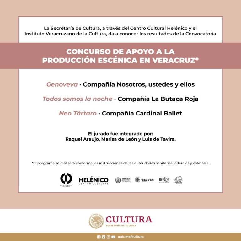 IVEC emite resultados del Concurso de Apoyo a la Producción Escénica en Veracruz