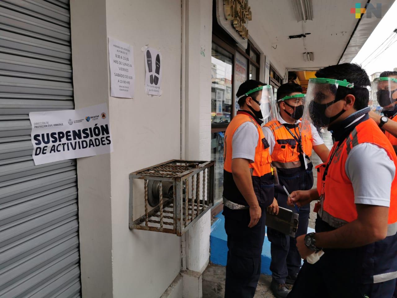 Clausuran comercios en Veracruz por incumplir medidas sanitarias, entre ellos el Monte de Piedad