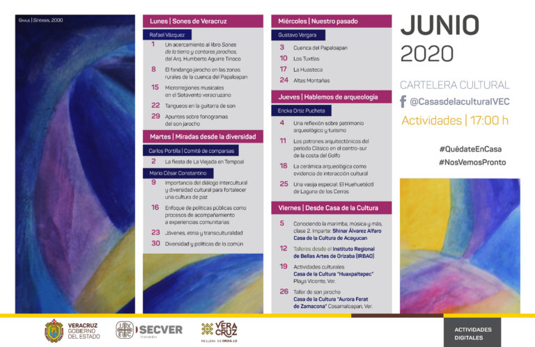 Difunde IVEC la cartelera de actividades en línea desde Casas de la Cultura para el mes de junio