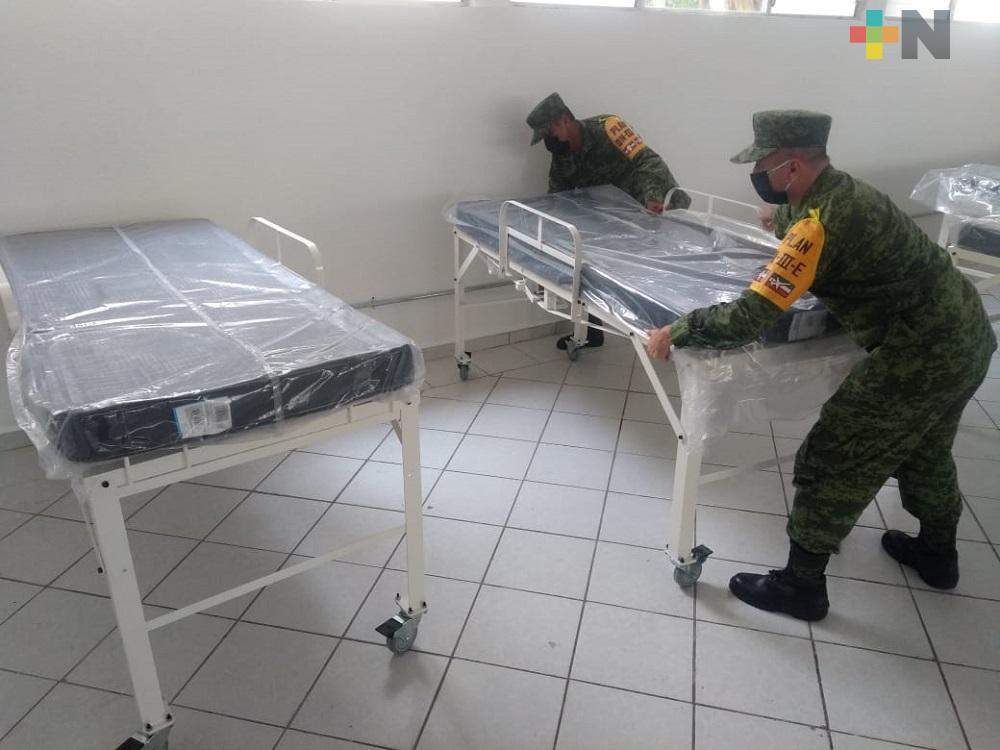 Continúa llegando equipamiento para Hospital Militar de Tuxpan para hacer frente a COVID-19