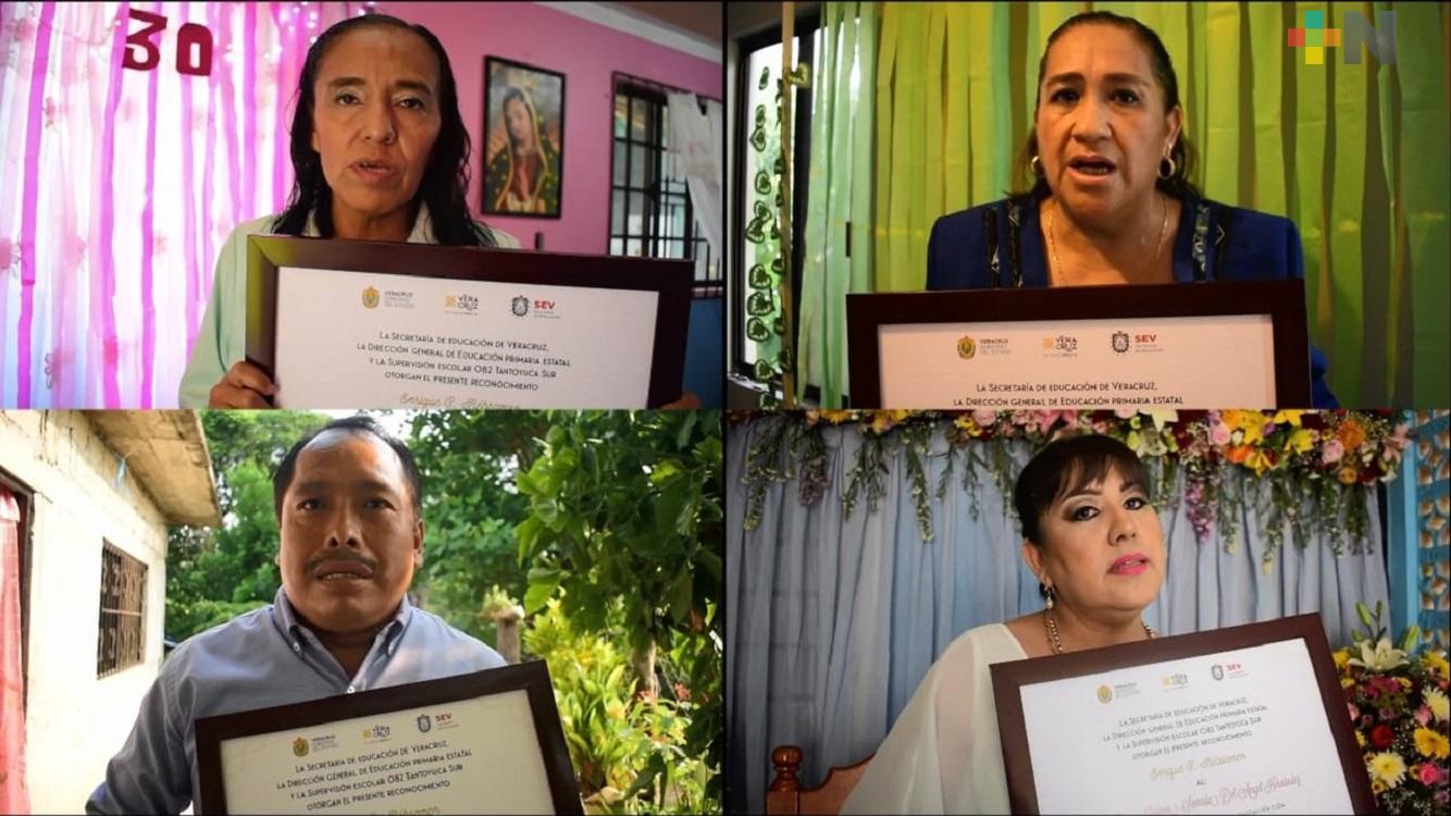 Docentes de Tantoyuca son homenajeados a través de plataforma digital a distancia
