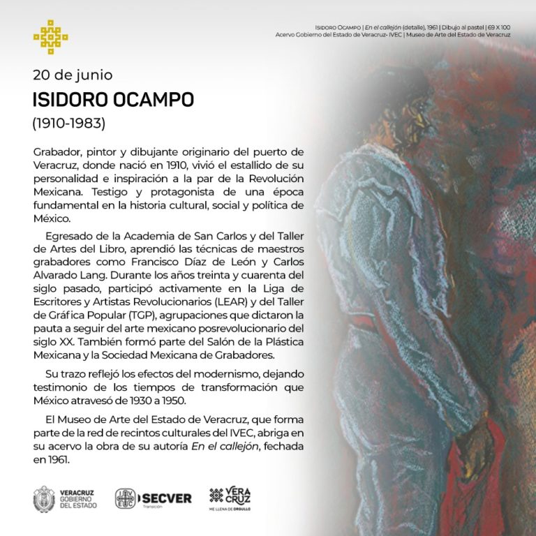 Recuerda el IVEC al destacado artista veracruzano Isidoro Ocampo, a 110 años de su nacimiento