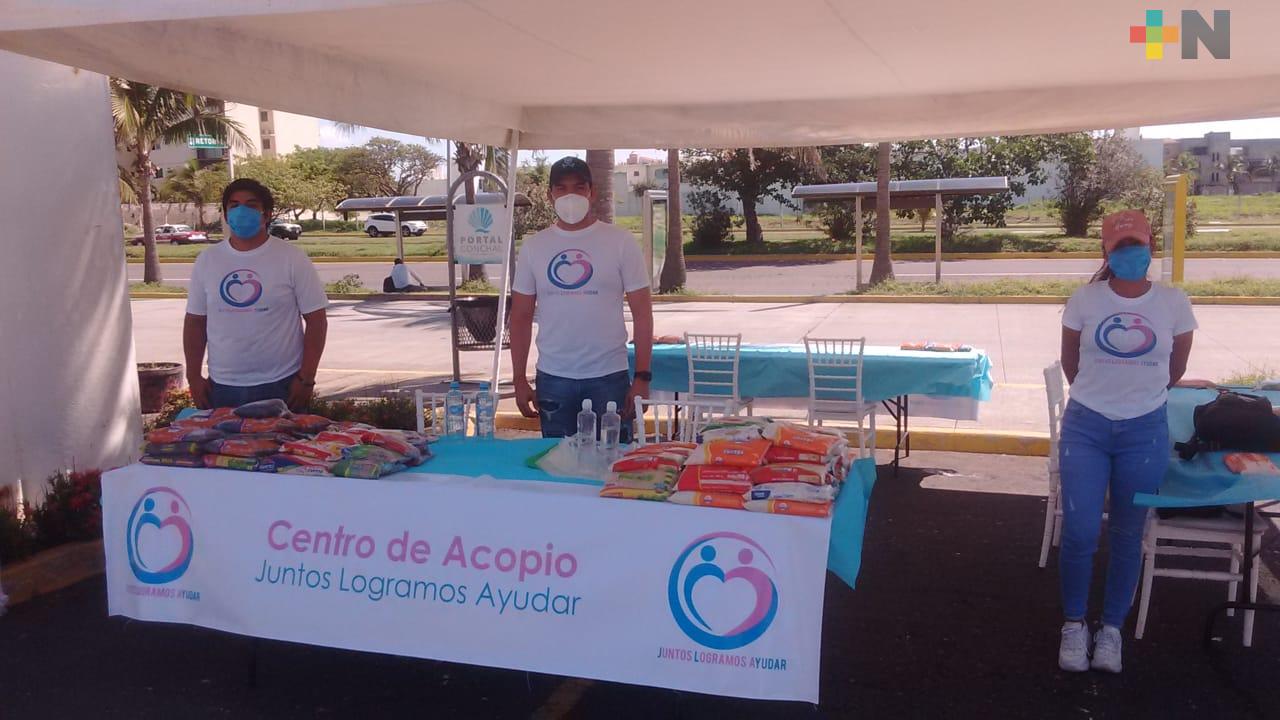 Asociación «Juntos Logramos Ayudar» instalan centro de acopio para albergues de Veracruz-Boca del Río