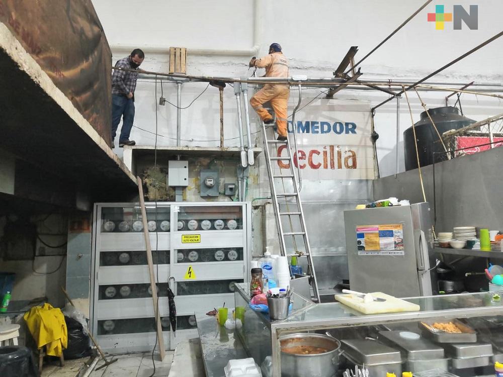 Lluvias provocan daños en mercado Morelos de Coatzacoalcos