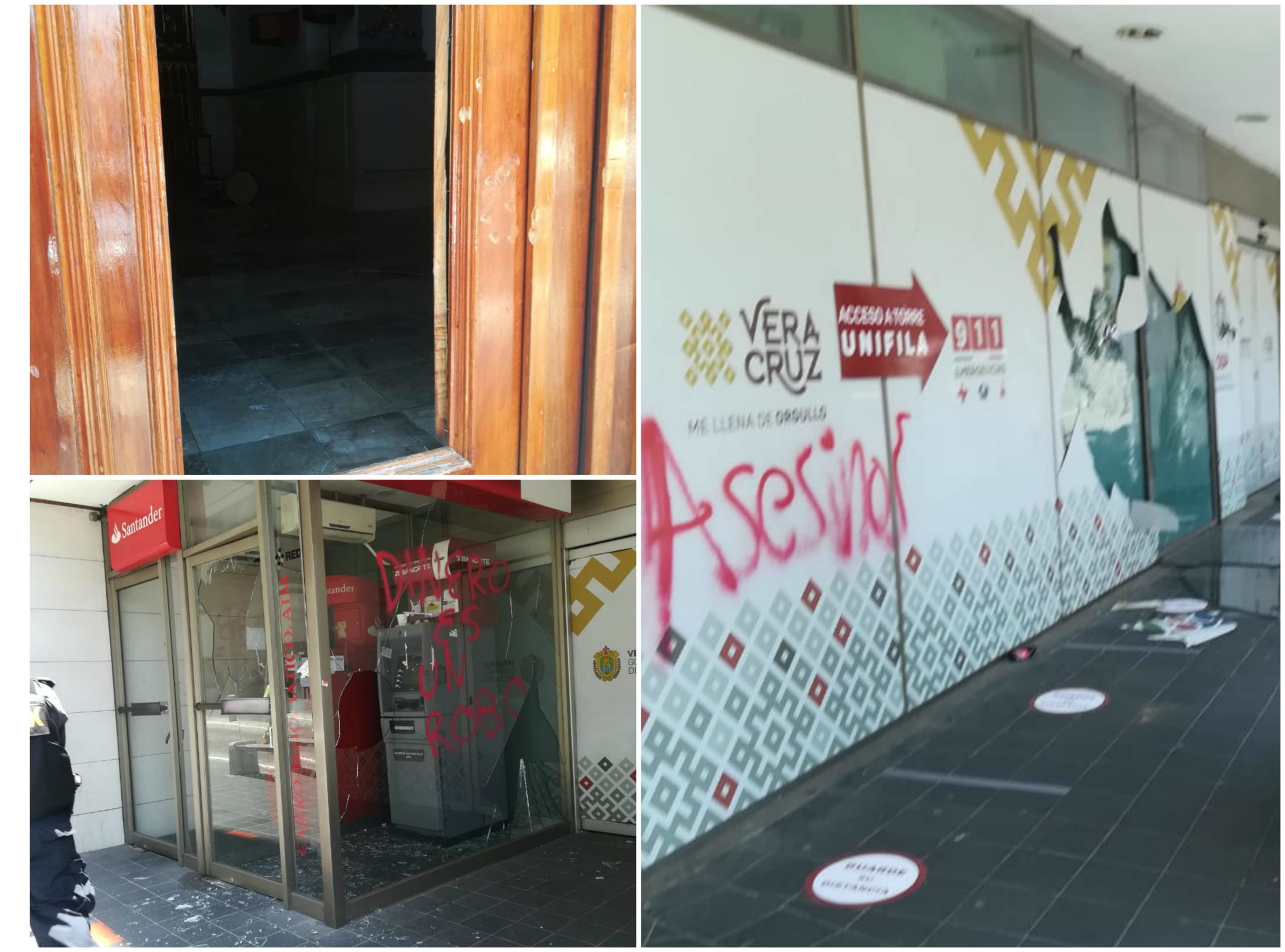 Encapuchados provocan actos vandálicos en el centro de Xalapa