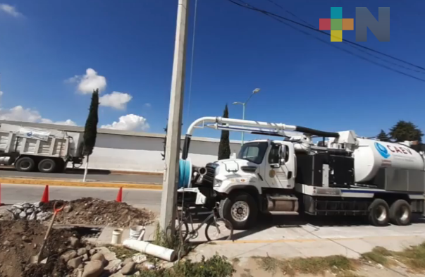 Rehabilita CAEV línea de conducción de red hidráulica de colonias de Perote
