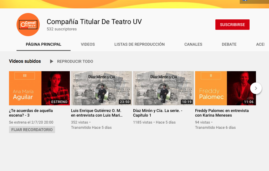 Organización Teatral de la UV presenta nuevas formas de trabajo a distancia