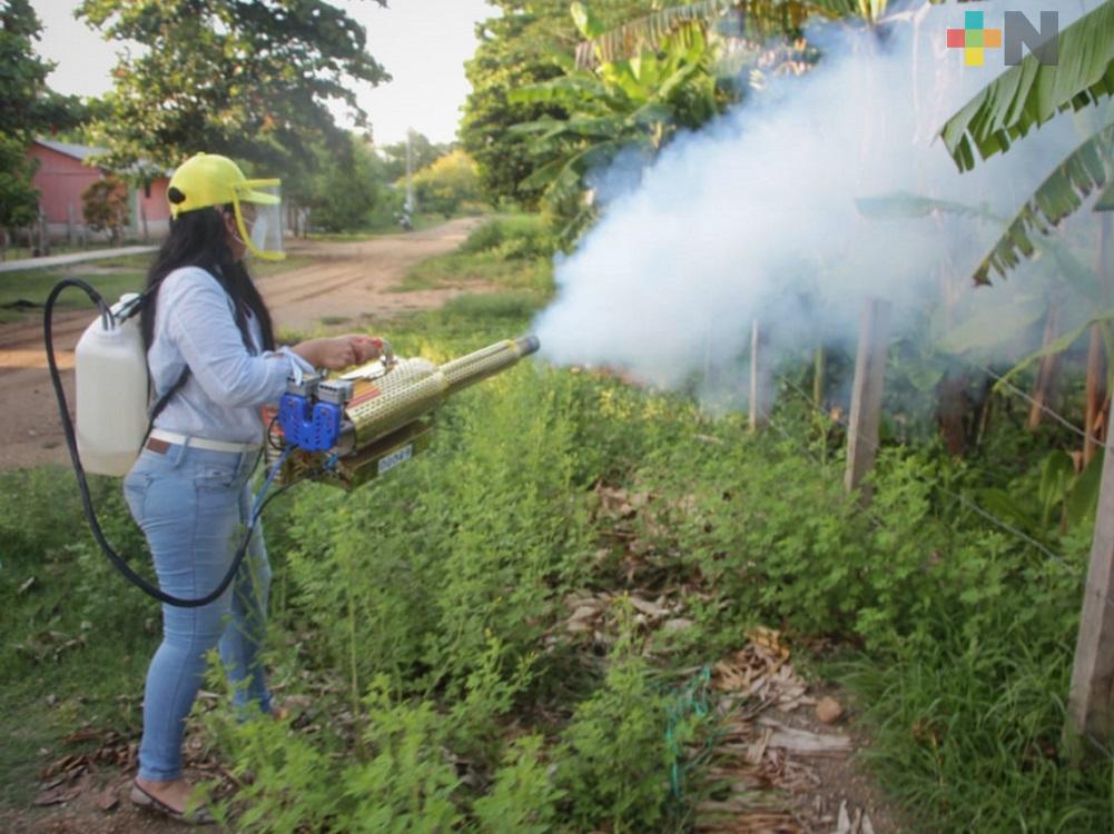 Fumigan calles de Chacaltianguis, para combatir dengue, zika y  chikungunya