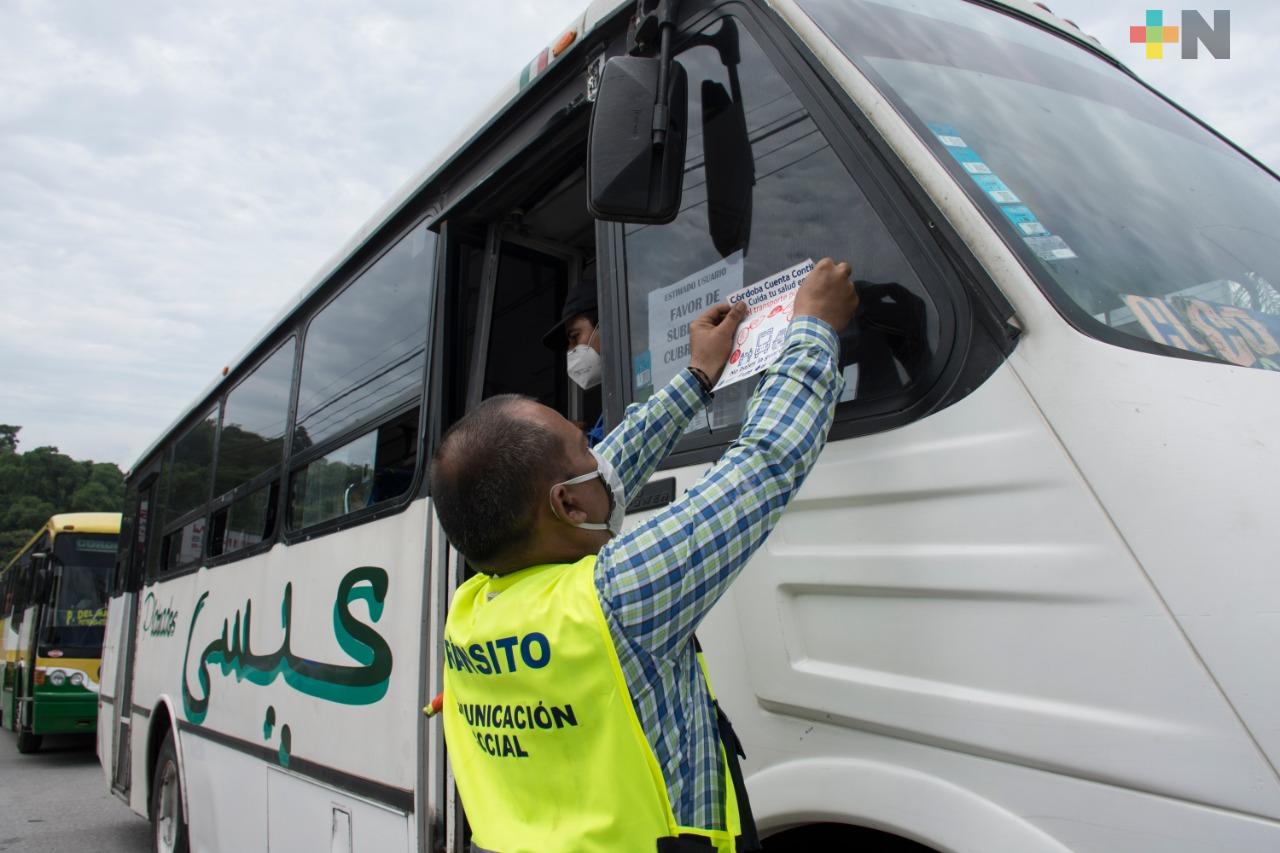 Retienen unidades de transporte en Córdoba por no aplicar medidas sanitarias